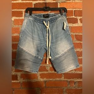 NEW Denim Jogger Stretch Moto Shorts